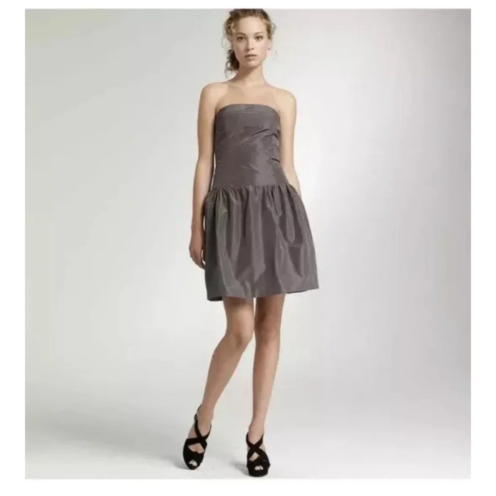 J. Crew Taffeta Mini Dress Size 8 Silk Strapless Hoco Cocktail Holiday Party